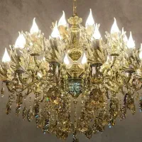لوستر روی طوق بزرگ سایز 26 سانت سرایی توپر 24 شعله