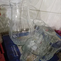 پارچ ولیوان شیشه ای اصفهان وکاردو چنگال تیزخوشدست|ظروف سرو و پذیرایی|قم, زند آباد|دیوار