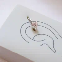 پرسینگ گوش نقره قلب نگینی با حلقه استیل سفید|بدلیجات|اصفهان, آزادگان|دیوار