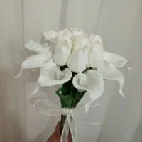 ست بله برون و دسته گل عروس|صنایع دستی و سایر لوازم تزئینی|کشاورز, |دیوار