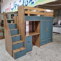 تخت دو طبقه سایز نوجوان طرح یک نفره وکیوم کمددار|تخت و سرویس خواب|مشهد, خلق آباد سفلی|دیوار