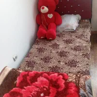 تخت یکنفره دخترانه بسیار زیبا  با تشک|تخت و سرویس خواب|سیاهکل, |دیوار