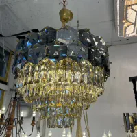 لوستر کریستالی برلیان طلایی 15 شاخه|لوستر و چراغ آویز|تهران, نیروی هوایی (پیروزی)|دیوار