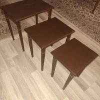 ست سه تایی میز جلو مبلی چوبی