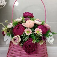 باکس گل مصنوعی سبد حصیری|گل مصنوعی|تبریز, |دیوار