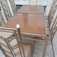 میز ناهار خوری فلزی ۸ نفره
