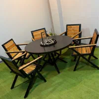 میز باغی میز گرد میز فلزی|میز و صندلی غذاخوری|ماهدشت, |دیوار