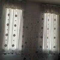 پرده حریر طرح دار