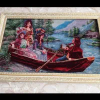 تابلو فرش قایق سوار