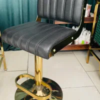 صندلی اوپن کانتر مبله جک دار چرم استیل مشابه نو