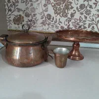 قابلمه مسی شیرینی خوری و لیوان