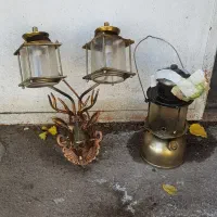 روشنایی گازی قدیمی برنزی سر گوزن