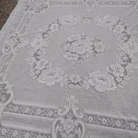 روتختی تور ضخیم طرحدار سفید در حد نو|سرویس روتختی|شوشتر, |دیوار