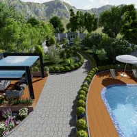 طراحی نقشه کشی اتوکد سه بعدی ویلا محوطه روف گاردن|خدمات پیشه و مهارت|نوشهر, |دیوار