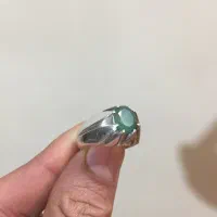 انگشتر زمرد زامبیا رکاب نقره|جواهرات|اصفهان, بیدآباد|دیوار