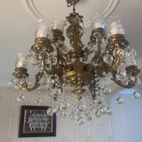 لوستر تمام برنجی و کریستال|لوستر و چراغ آویز|تهران, خواجه نظام الملک|دیوار