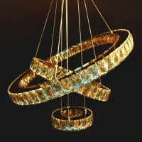 لوستر کریستالی ۳حلقه|لوستر و چراغ آویز|همدان, |دیوار