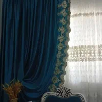 پرده پذیرایی هم حریر و هم شال پرده|پرده، رانر، رومیزی|گنبد کاووس, |دیوار