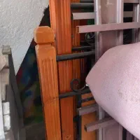 تخت یک نفره چوب و فلز