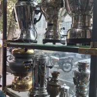 سماور برنجی و استیل گازی برقی کتری استیل نگیر