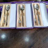 سرویس12 پارچه قاشق چنگال یونیک در 3مدل. سرخ کن