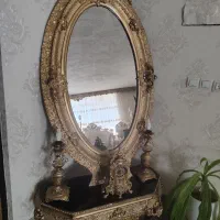 آینه وکنسول طلایی|بوفه، ویترین، کنسول|مرودشت, کوشک|دیوار