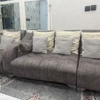 مبل ۷نفره طوسی .میزوگلمیز.جاکفشی ست