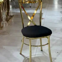 صندلی لهستانی طلایی پارچه مشکی / باغ تالار