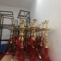 قلیان و میز و نیمکت قهوه خانه