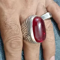 انگشتر نقره یاقوت سنگین