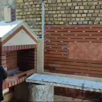 انجام کاشیکاری سرامیک باربیکیو سنگ آنتیک