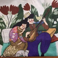 کیف پارچه ای (مخمل) آستردار (دستدوز)|کیف، کفش، کمربند|شوشتر, |دیوار