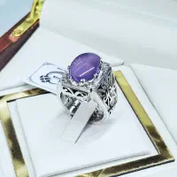 انگشتر مردانه شناسنامه دار سنگ اصل نقره ۹۵۰