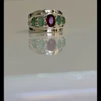 انگشتر مردانه زمرد یاقوت زبرجدگارنت عقیق فیروزه