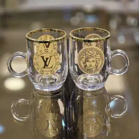 فنجان کریستال لب طلایی گل ورساچ و لوی