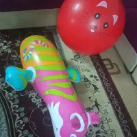 توپ بزرگ ژیمناستیک  و تناسب اندام به همراه تلمبه|تجهیزات ورزشی|شیراز, قلعه شاهزاده بیگم|دیوار