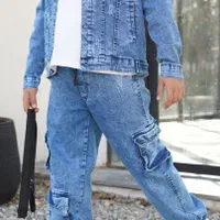 کت شلوار جین بچگانه اسپرت شیک راحت