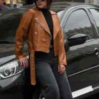 کاپشن چرم دخترونه