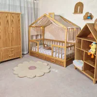 سرویس خواب کودک و نوجوان نیکا / سیسمونی چوبی نوزاد