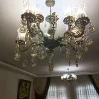 لوستر برنجی پنج شاخه دوبل