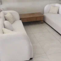 مبل پفکی و پنجره ای رنگ  سفید|مبلمان خانگی و میز عسلی|شیروان (خراسان), |دیوار