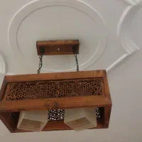 لوستر چوبی دوشعله طرح گره سنتی