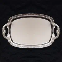 سینی فلزی سنگین بزرگ ۲۴ استکان|ظروف سرو و پذیرایی|کرمانشاه, |دیوار