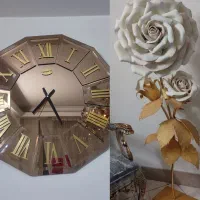 گل بزرگ و ساعت|ساعت دیواری و تزئینی|چهاردانگه (تهران), |دیوار