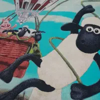 ست فرش و پرده بره ناقلا در حد نو