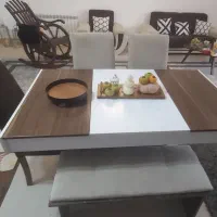 میز ناهار خوری ۶نفره،میزش به ۸نفره تبدیل میشه