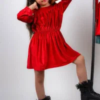 سارافون مخمل قرمز دخترانه یلدایی