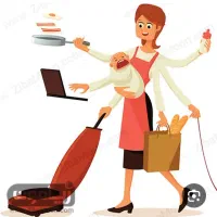 خانم جوان ، خدمتکار و اشپز با تجربه