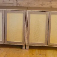 میز تلویزیون یا کاناپ چوبی بلوط و راش روکش طبیعی