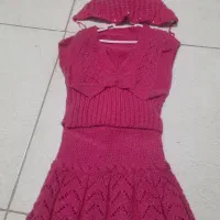 لباس دخترانه بافت با دست یلدایی و غیر یلدا